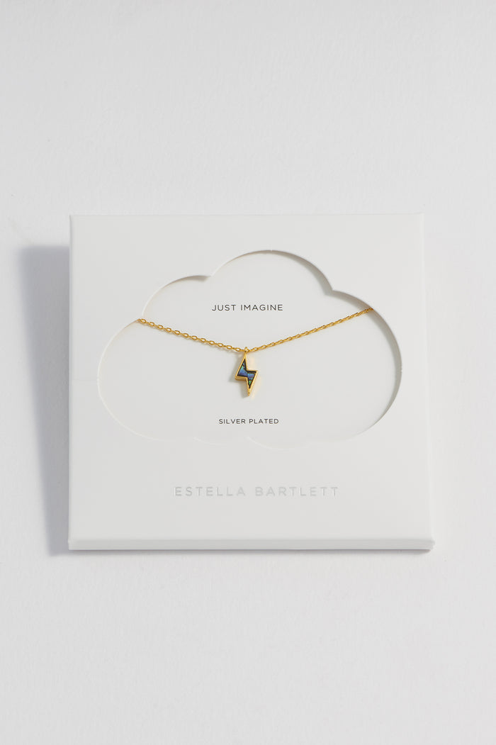 estella bartlett Abalone Power Bolt Necklace Gold Plated | Abalone Packaging Message: I Am Powerful