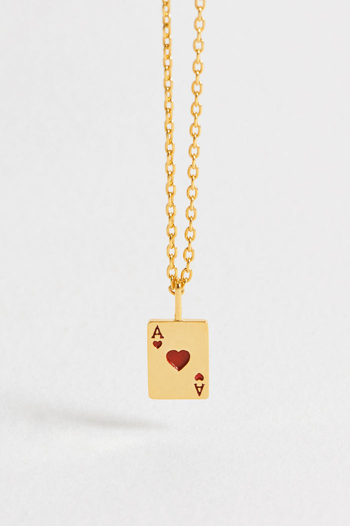 Estella Bartlett Ace Of Hearts Necklace Gold Plated Packaging Message: You're Ace