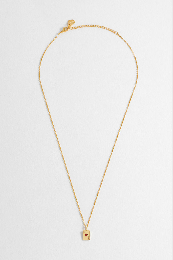 Estella Bartlett Ace Of Hearts Necklace Gold Plated Packaging Message: You're Ace