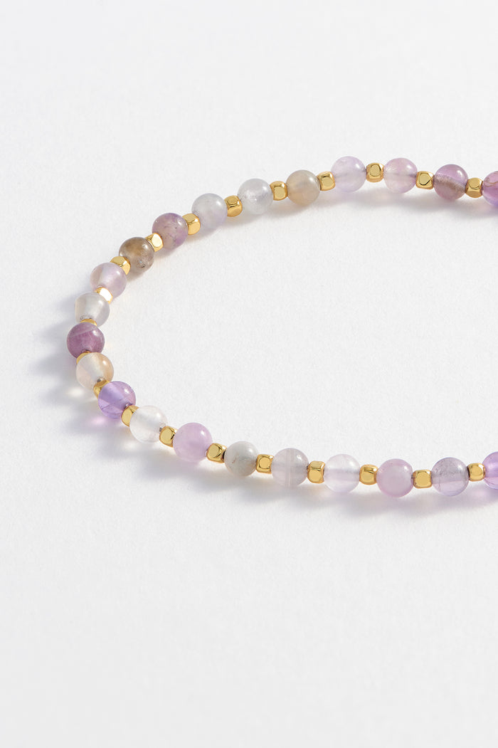 Estella Bartlett Amethyst Gemstone Amelia Bracelet Gold Plated | Calm Packaging Message: Calm