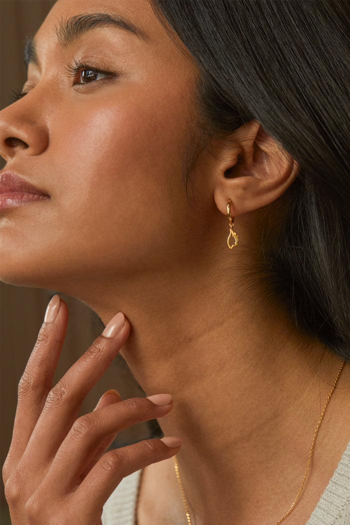 Estella Bartlett Angel Wings Drop Hoops Gold Plated