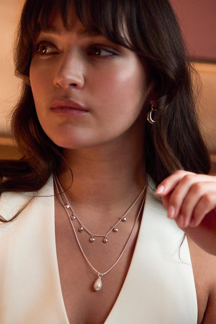 Estella Bartlett Baroque Pearl Necklace Silver Plated | Pearl