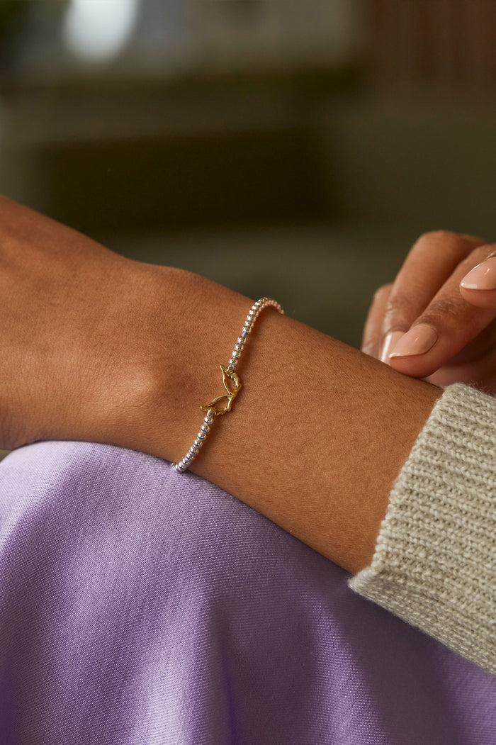 Estella Bartlett Beaded Angel Wings Bracelet Gold And Silver Plated Packaging Message: Always With Me