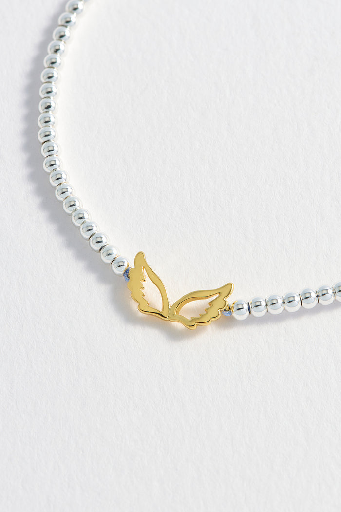 Estella Bartlett Beaded Angel Wings Bracelet Gold And Silver Plated Packaging Message: Always With Me