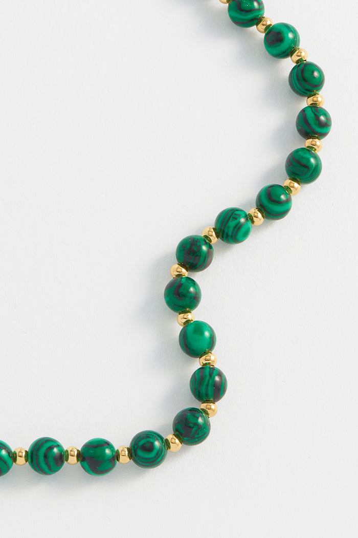 Estella Bartlett Beaded Infinity Bracelet Gold Plated | Malachite