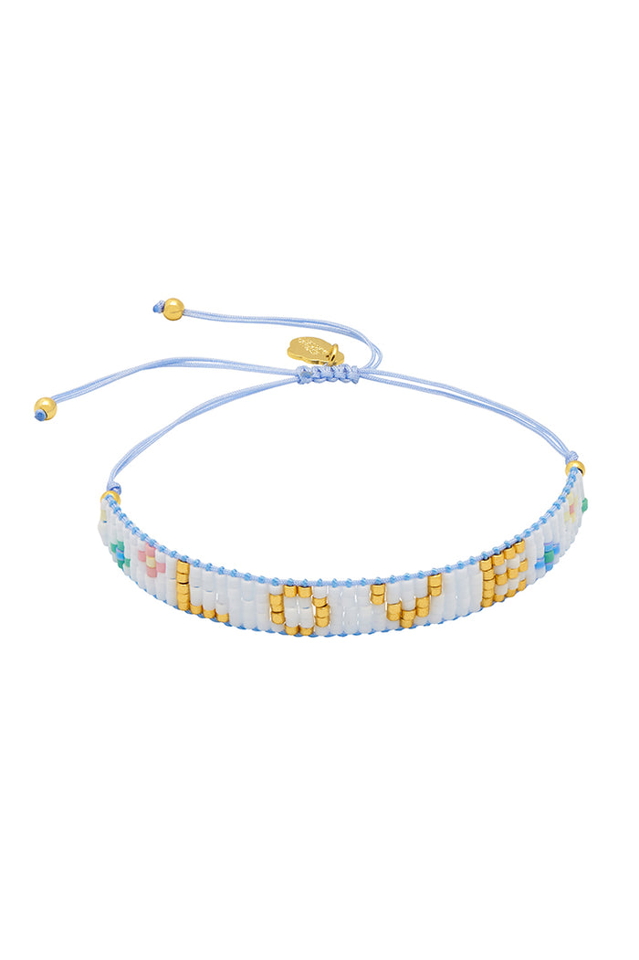 Estella Bartlett Beaded Love Bracelet Gold Plated | Multi Packaging Message: Love