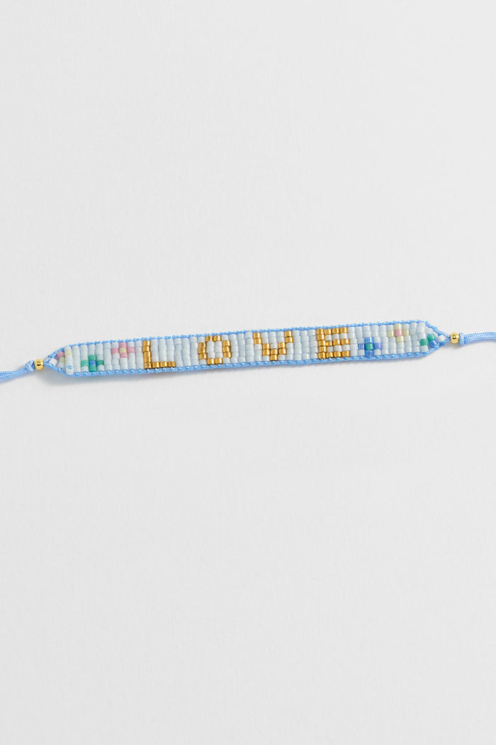 estella bartlett Beaded Love Bracelet Gold Plated | Multi Packaging Message: Love