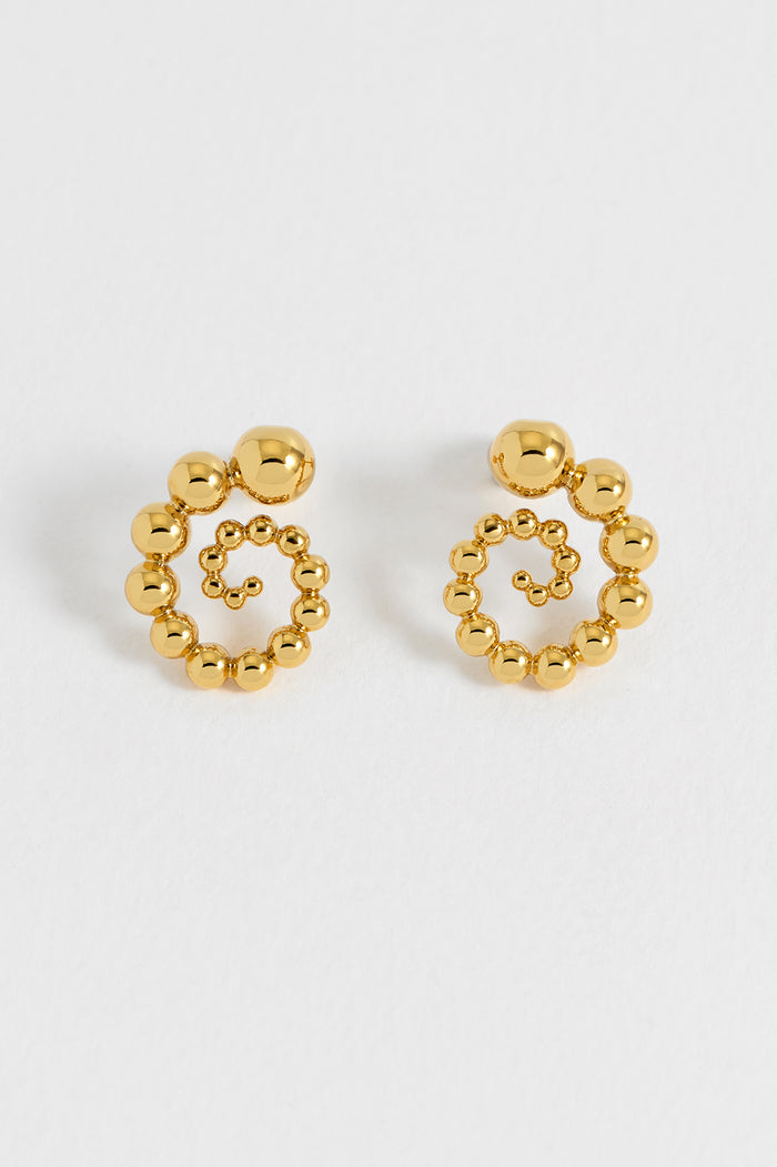 estella bartlett Beaded Swirl Earrings Waterproof PVD Gold Plated