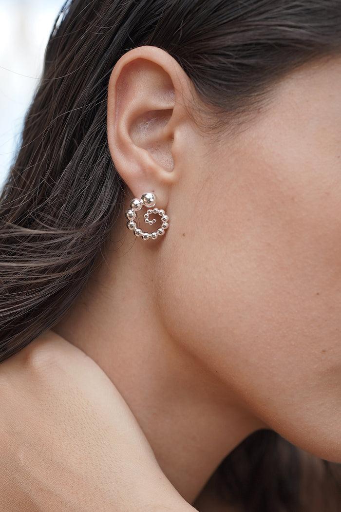 Estella Bartlett Beaded Swirl Earrings Waterproof PVD Silver Plated