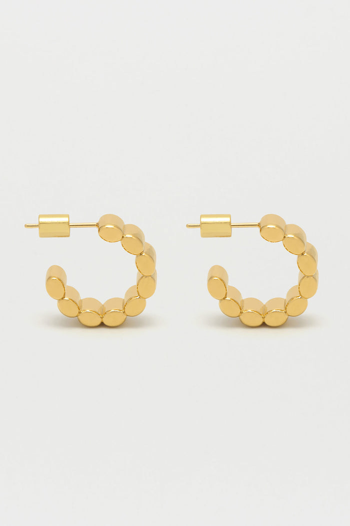 Estella Bartlett Beaded Texture Hoop Earrings Gold Plated