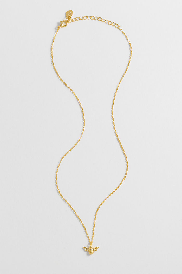 Estella Bartlett Bee Necklace Gold Plated Packaging Message: Be Positive