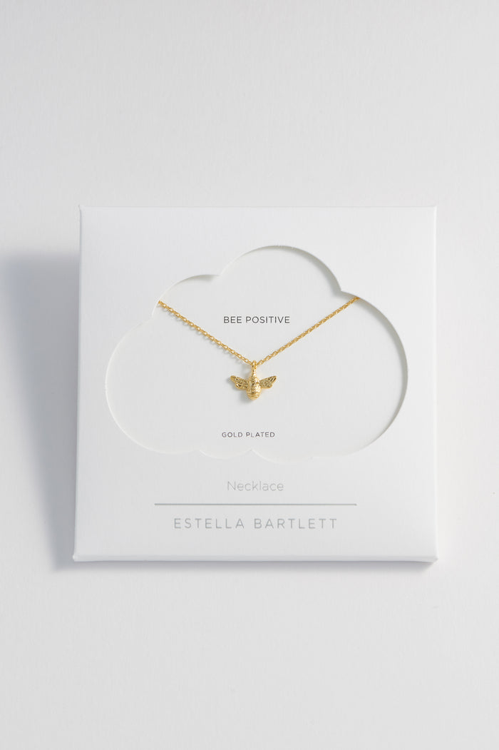 estella bartlett Bee Necklace Gold Plated Packaging Message: Be Positive