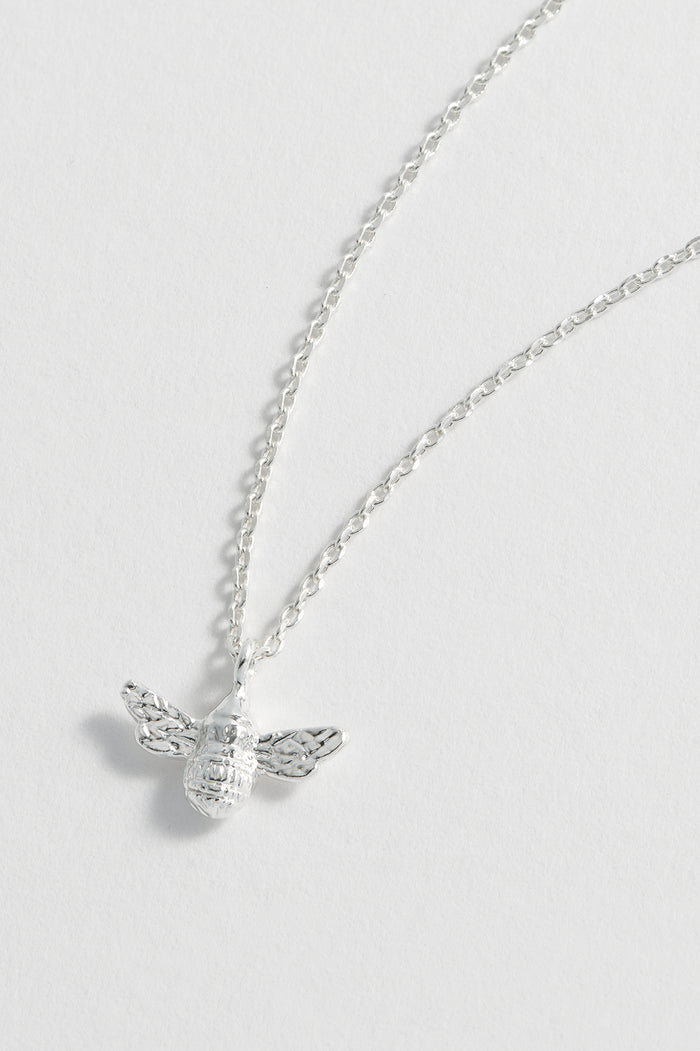 Estella Bartlett Bee Necklace Silver Plated Packaging Message: Be Positive