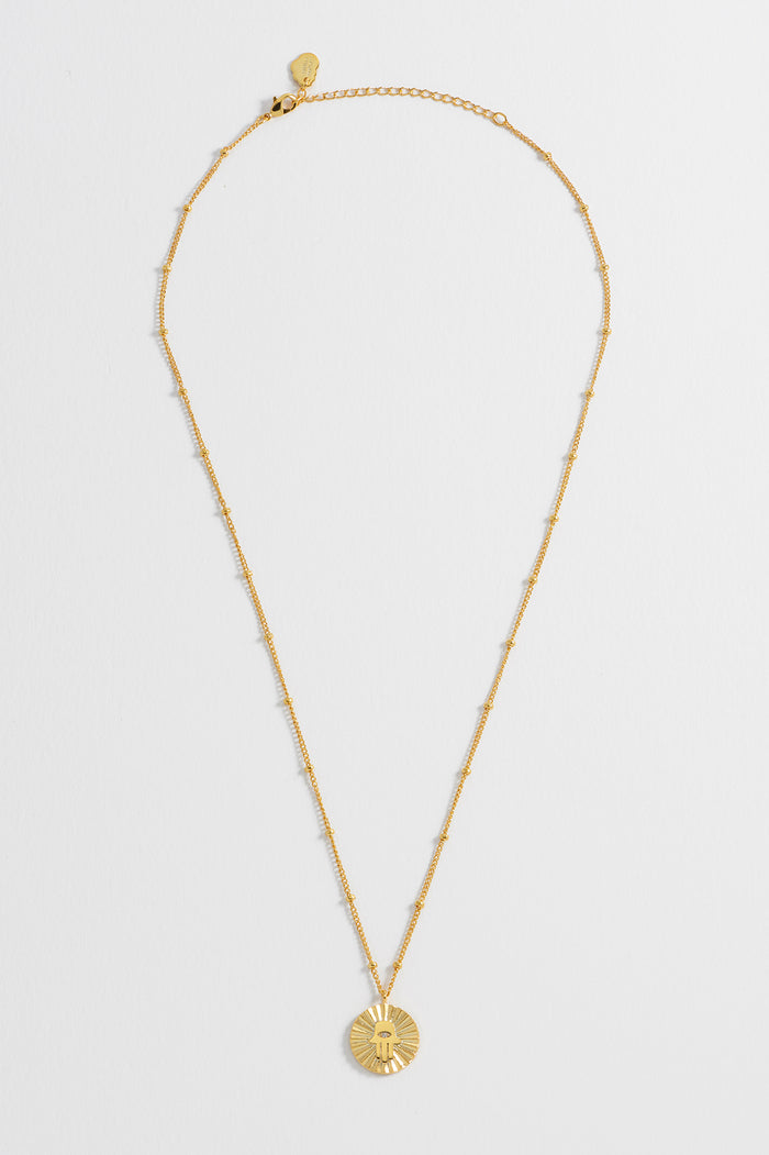 Estella Bartlett Boho Hamsa Hand Coin Necklace Gold Plated Packaging Message: Healing