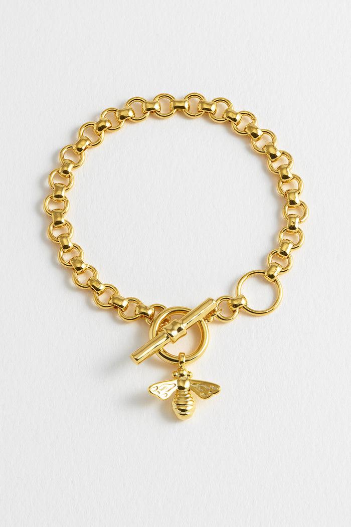 estella bartlett Bumble Bee T-Bar Bracelet Gold Plated