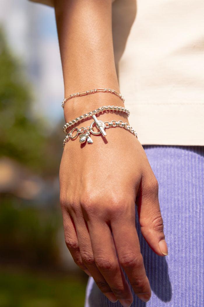 Estella Bartlett Bumble Bee T-Bar Bracelet Silver Plated