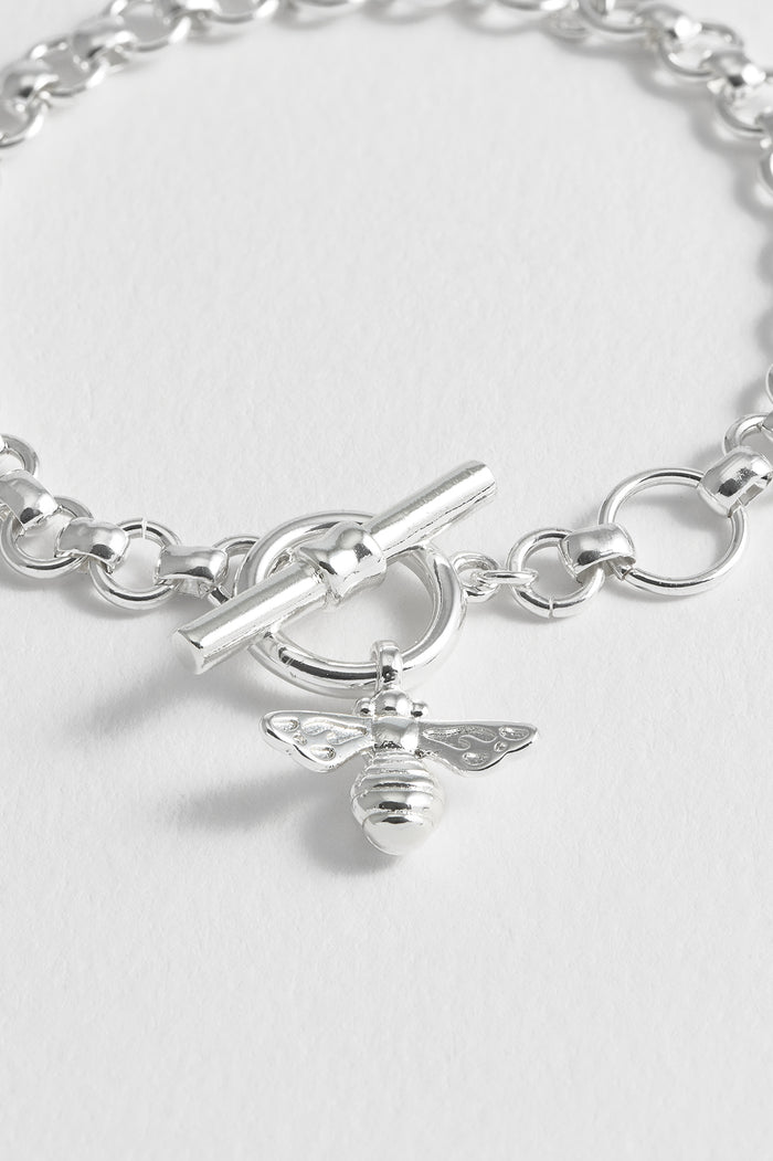 Estella Bartlett Bumble Bee T-Bar Bracelet Silver Plated