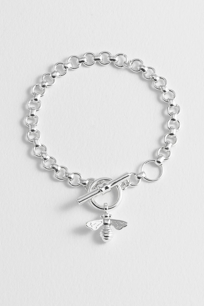 estella bartlett Bumble Bee T-Bar Bracelet Silver Plated