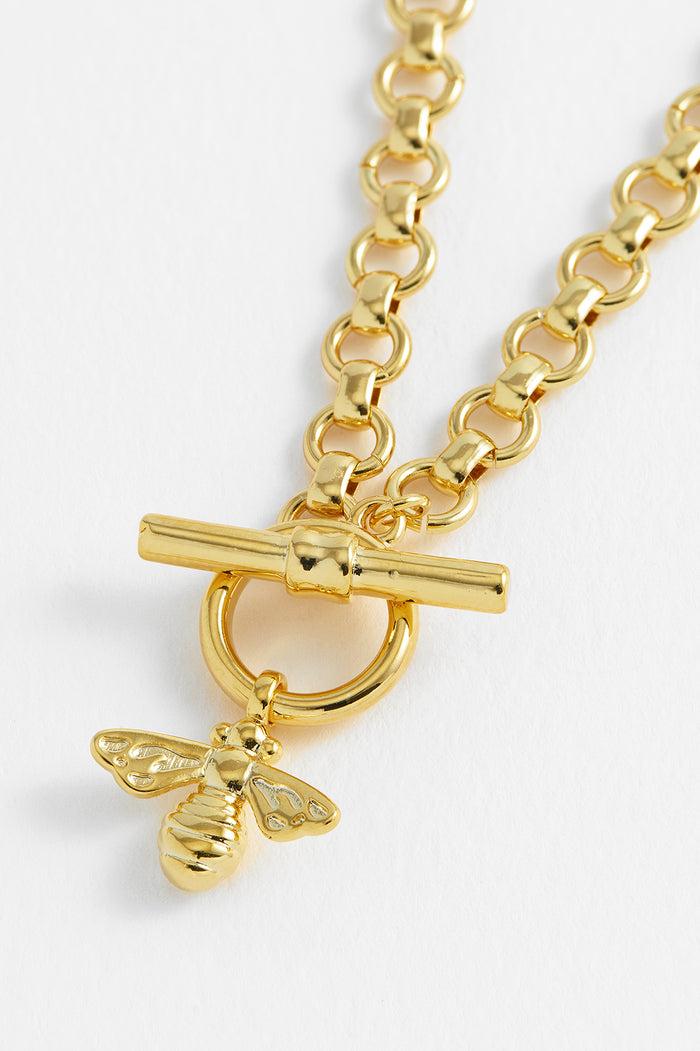 estella bartlett Bumble Bee T-Bar Chain Gold Plated