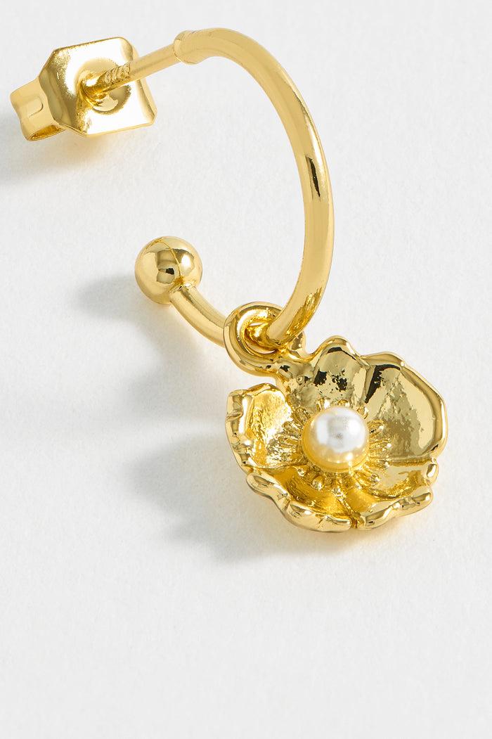 Estella Bartlett Buttercup Pearl Hoops Gold Plated | Pearl