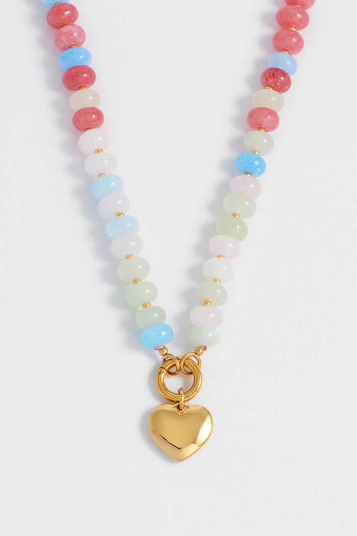 estella bartlett Candy Gemstone Spring Clasp Necklace Waterproof PVD Gold Plated | Candy Mixed Gemstones