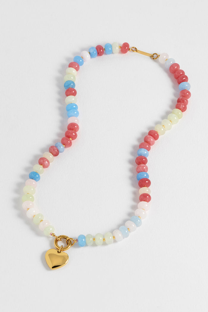 Estella Bartlett Candy Gemstone Spring Clasp Necklace Waterproof PVD Gold Plated | Candy Mixed Gemstones