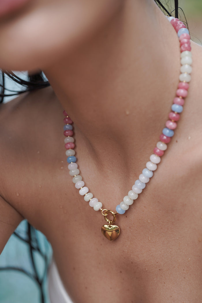 Estella Bartlett Candy Gemstone Spring Clasp Necklace Waterproof PVD Gold Plated | Candy Mixed Gemstones
