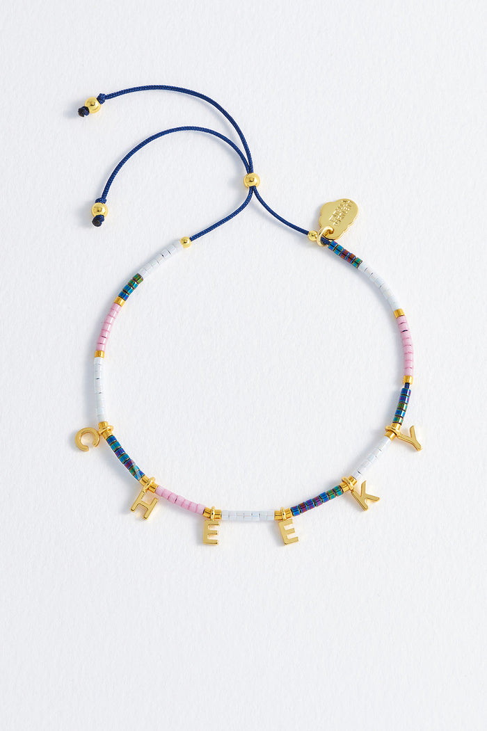 Estella Bartlett Cheeky Friendship Bracelet Gold Plated | Multi Packaging Message: Oh So Cheeky