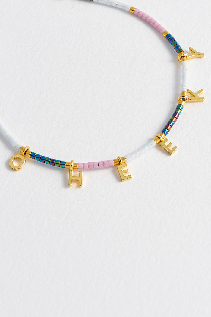 Estella Bartlett Cheeky Friendship Bracelet Gold Plated | Multi Packaging Message: Oh So Cheeky