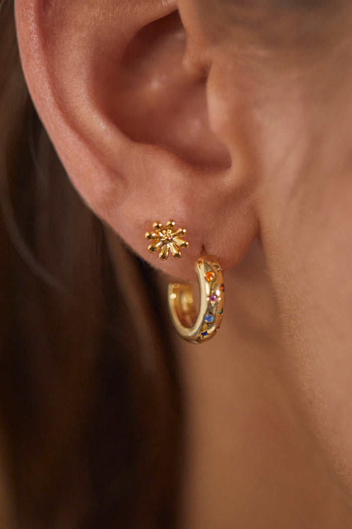 Estella Bartlett Chubby Rainbow Celestial Hoops Gold Plated | Multi