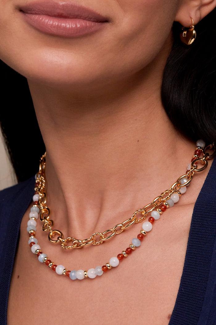 Estella Bartlett Chunky Chain T-Bar Necklace Gold Plated