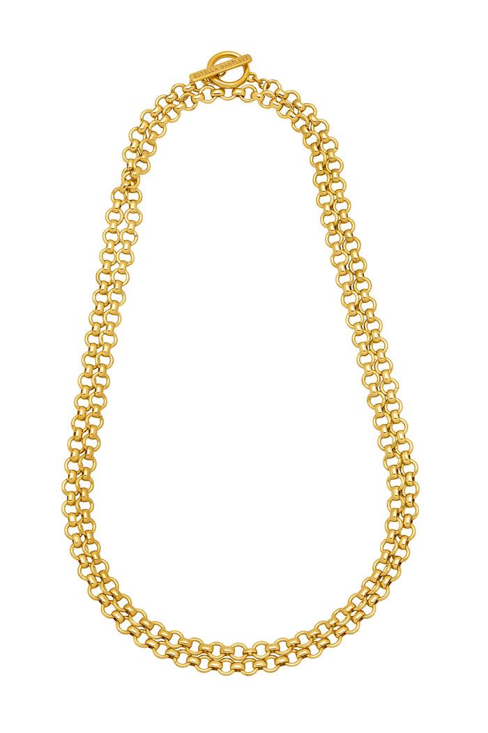 Estella Bartlett Chunky Double Chain T-Bar Necklace Gold Plated
