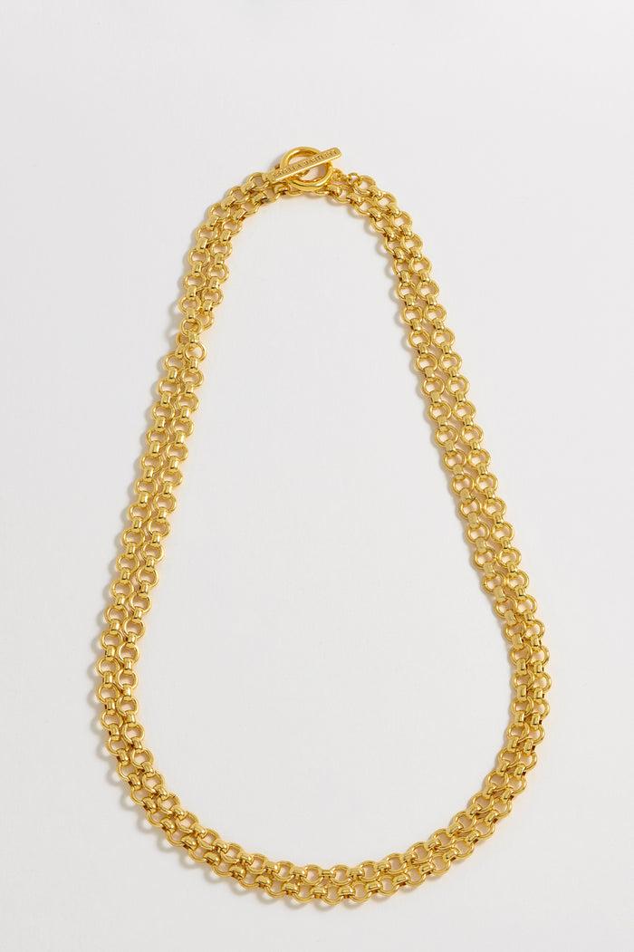 Estella Bartlett Chunky Double Chain T-Bar Necklace Gold Plated