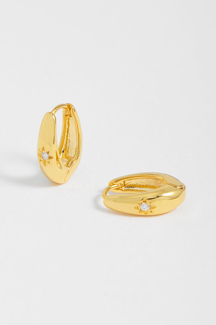 estella bartlett Chunky North Star Hinge Hoops Gold Plated