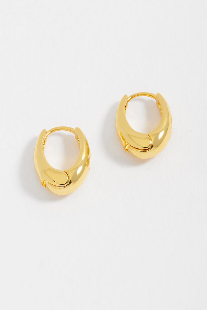Estella Bartlett Chunky North Star Hinge Hoops Gold Plated