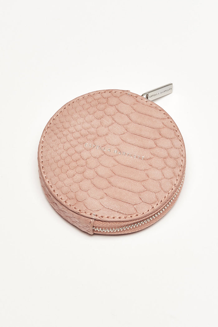 estella bartlett Circle Coin Purse Blush Snake-effect
