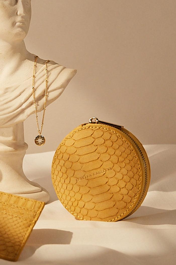 Estella Bartlett Circle Coin Purse Mustard Snake-effect