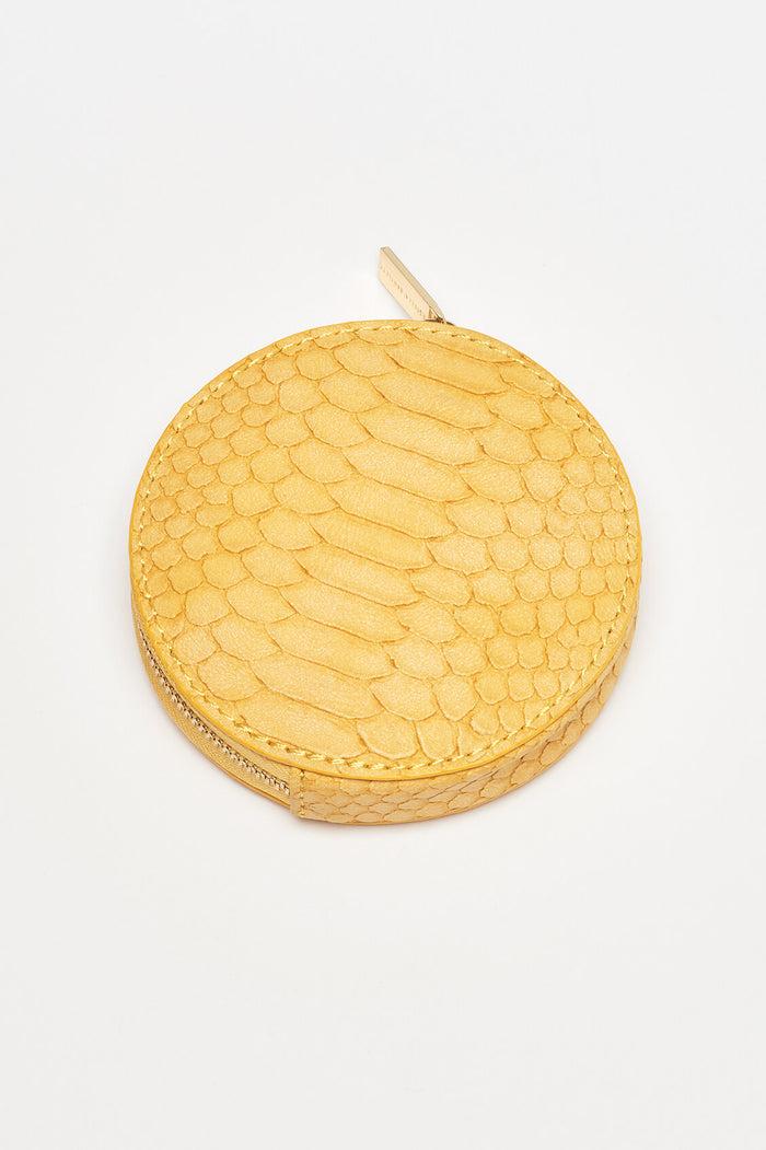 Estella Bartlett Circle Coin Purse Mustard Snake-effect