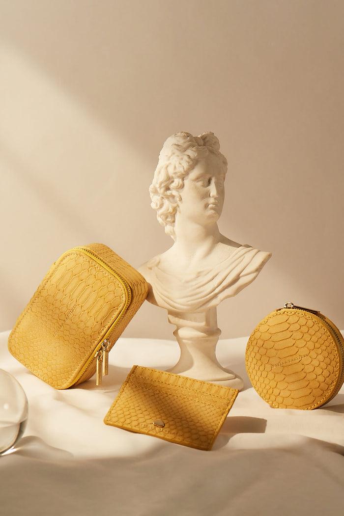 Estella Bartlett Circle Coin Purse Mustard Snake-effect