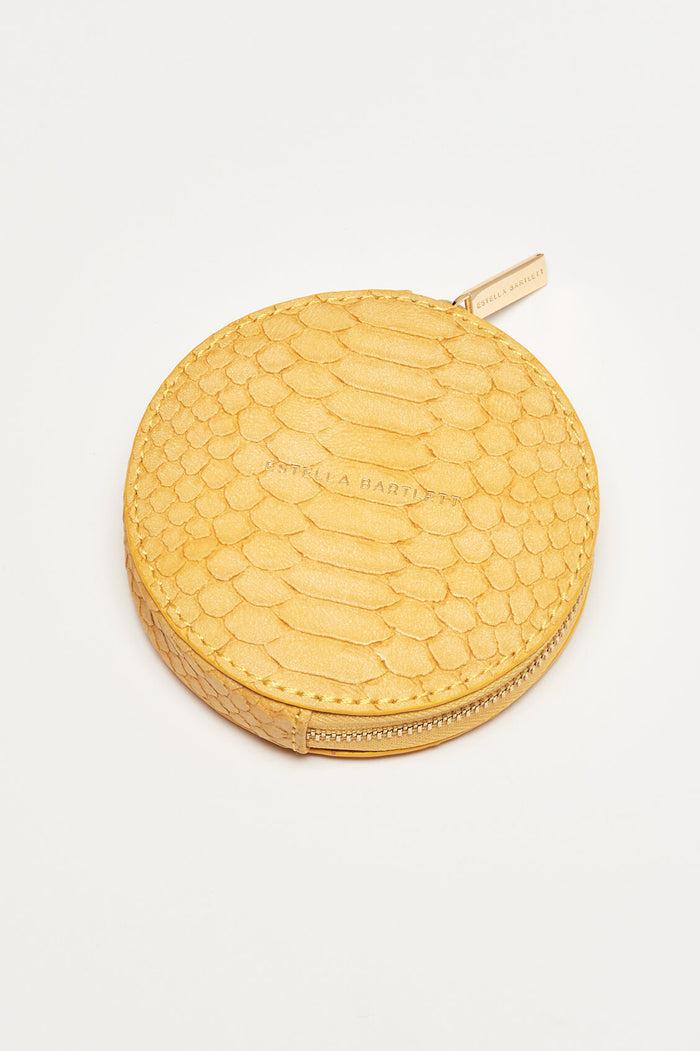 estella bartlett Circle Coin Purse Mustard Snake-effect