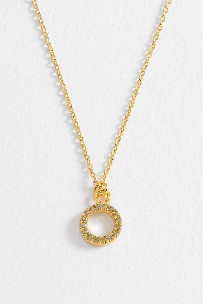 Estella Bartlett Circle CZ Pendant Necklace Gold Plated | Green Packaging Message: ONE OF A KIND