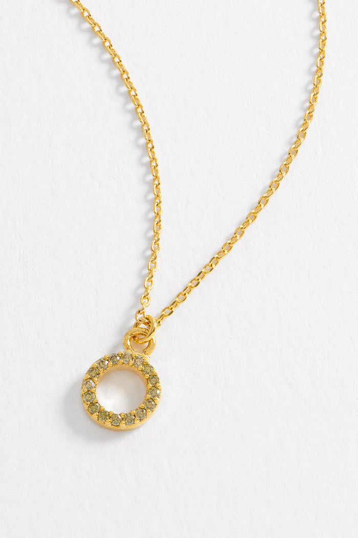 Estella Bartlett Circle CZ Pendant Necklace Gold Plated | Green Packaging Message: ONE OF A KIND