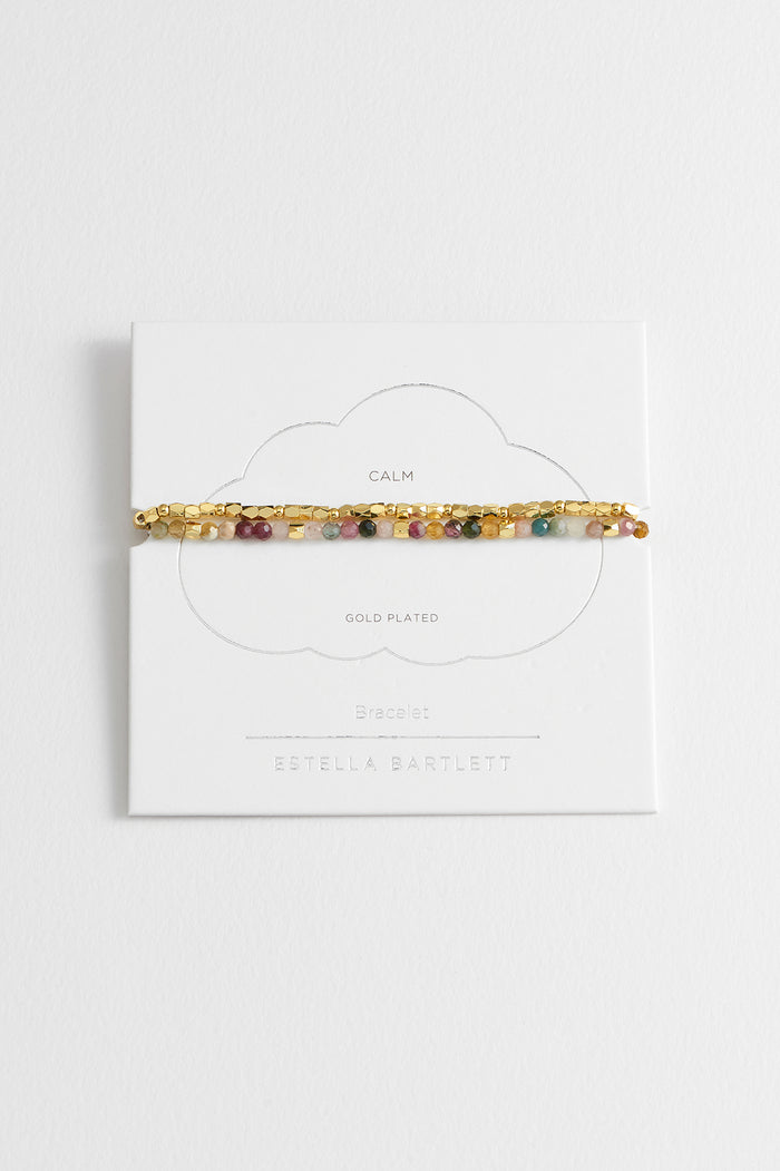 estella bartlett Coco and Gemstone Bracelet Set Gold Plated | Tourmaline