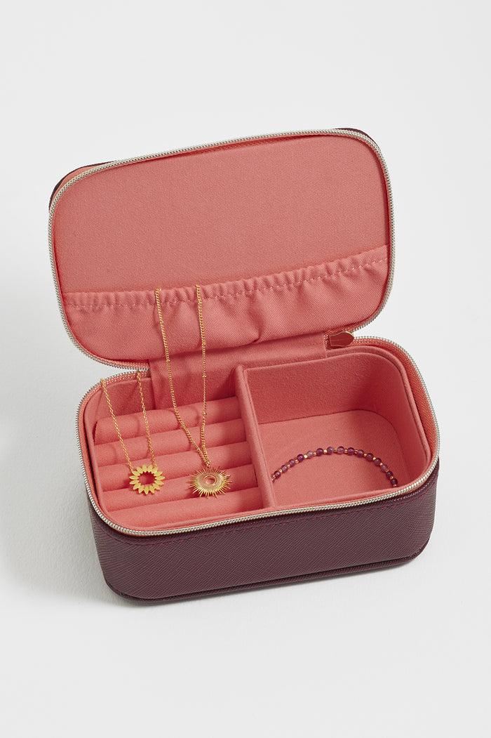 Estella Bartlett Colour Block Mini Jewellery Box Burgundy