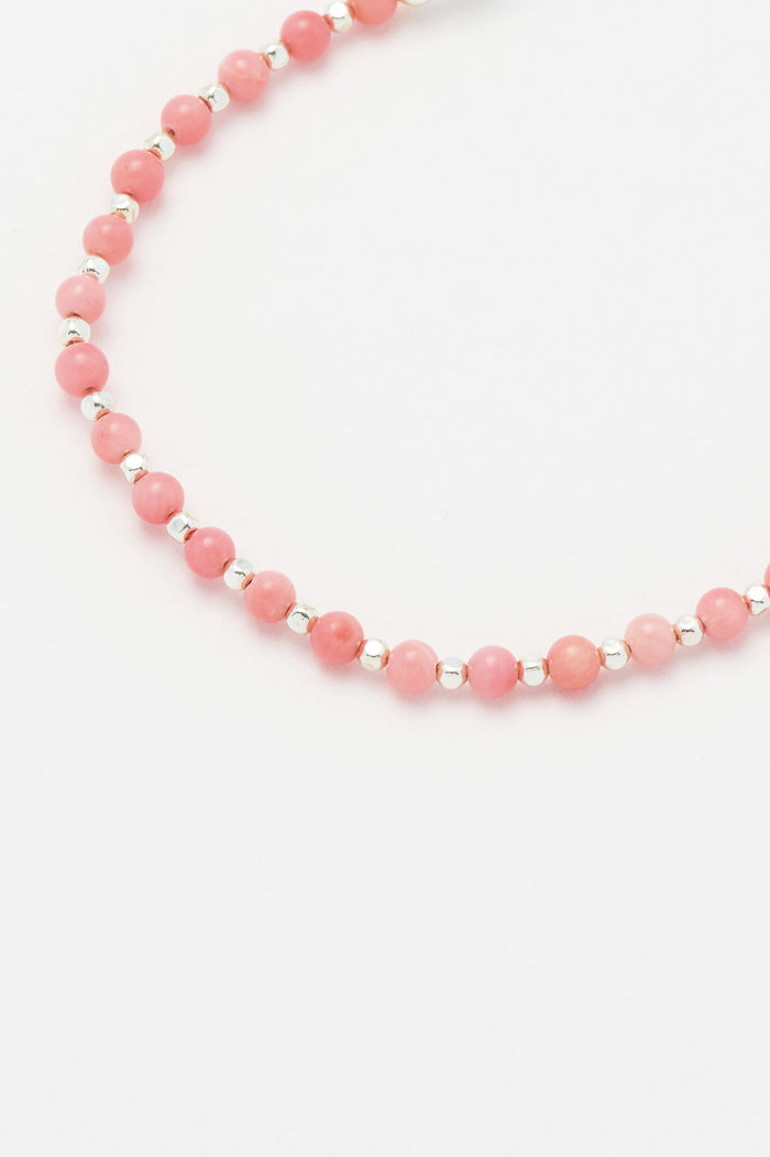 Estella Bartlett Coral Agate Gemstone Amelia Bracelet Silver Plated | Coral Agate