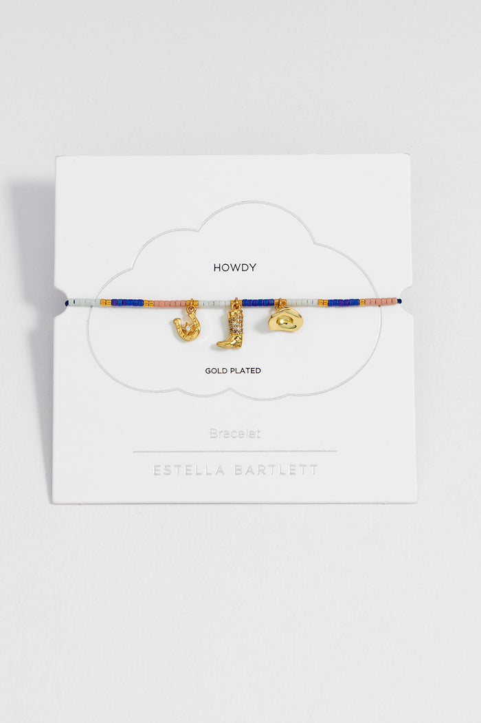estella bartlett Cowboy Miyuki Louise Bracelet Gold Plated Packaging Message: Howdy
