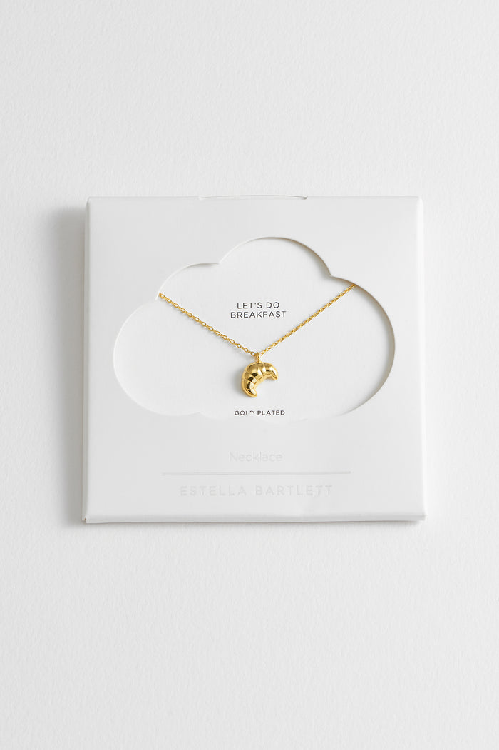 estella bartlett Croissant Pendant Gold Plated Packaging Message: Let's Do Breakfast