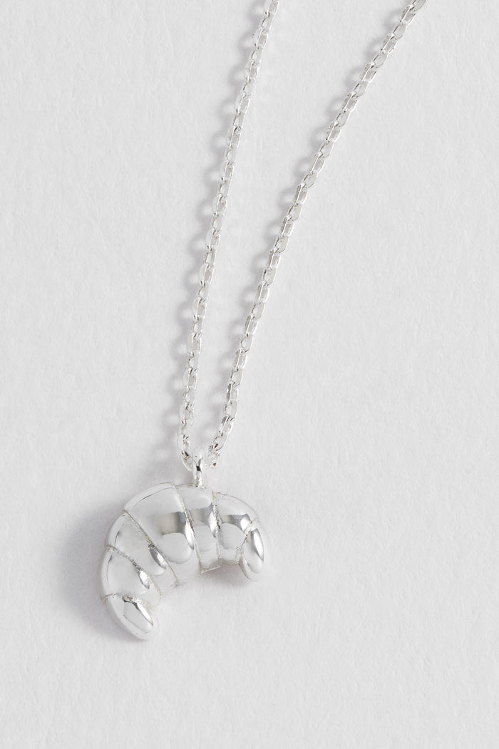 Estella Bartlett Croissant Pendant Silver Plated Packaging Message: LET'S DO BREAKFAST