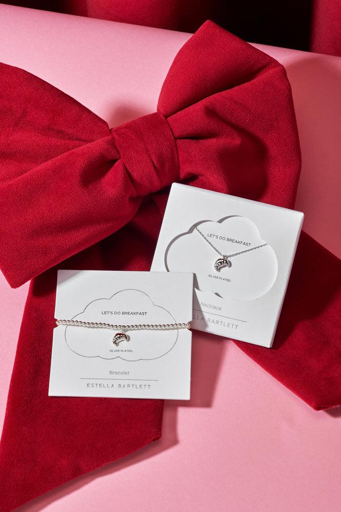 Estella Bartlett Croissant Pendant Silver Plated Packaging Message: LET'S DO BREAKFAST