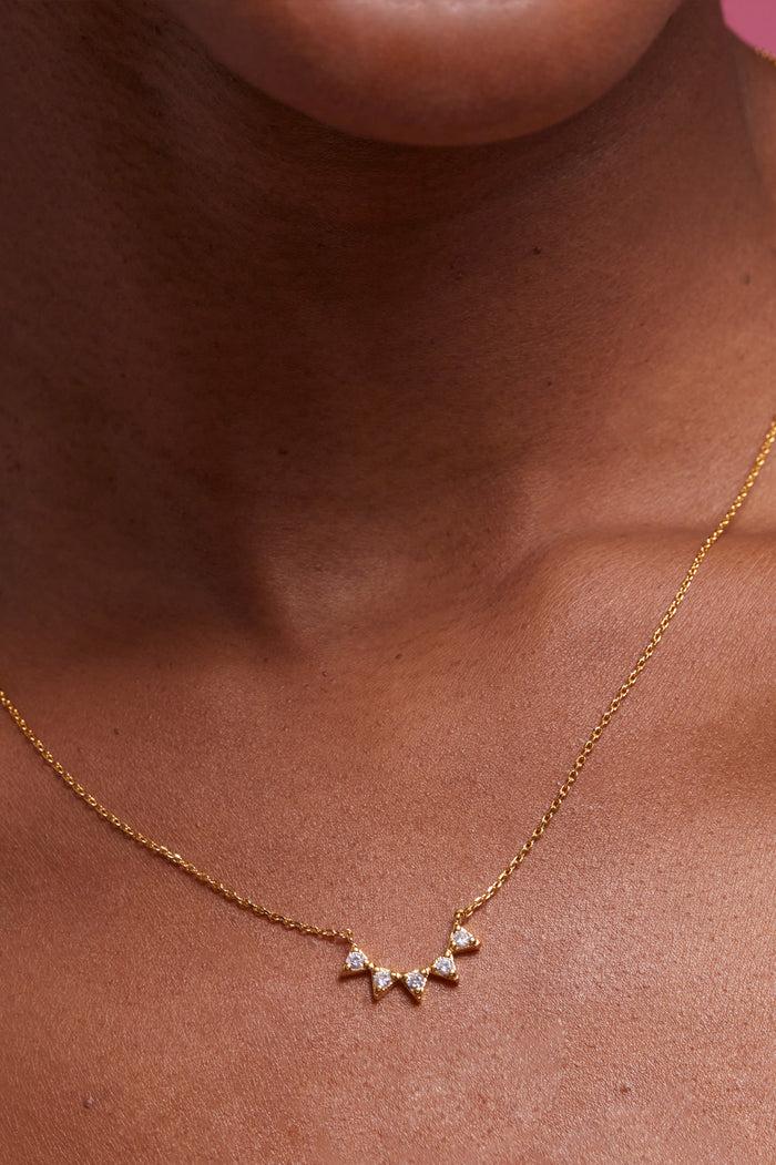 Estella Bartlett CZ Bunting Necklace Gold Plated Packaging Message: One Of A Kind